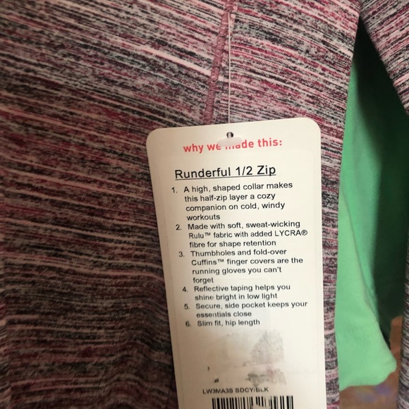 Lululemon Runderful 1/2 zip - Picture 4 of 4